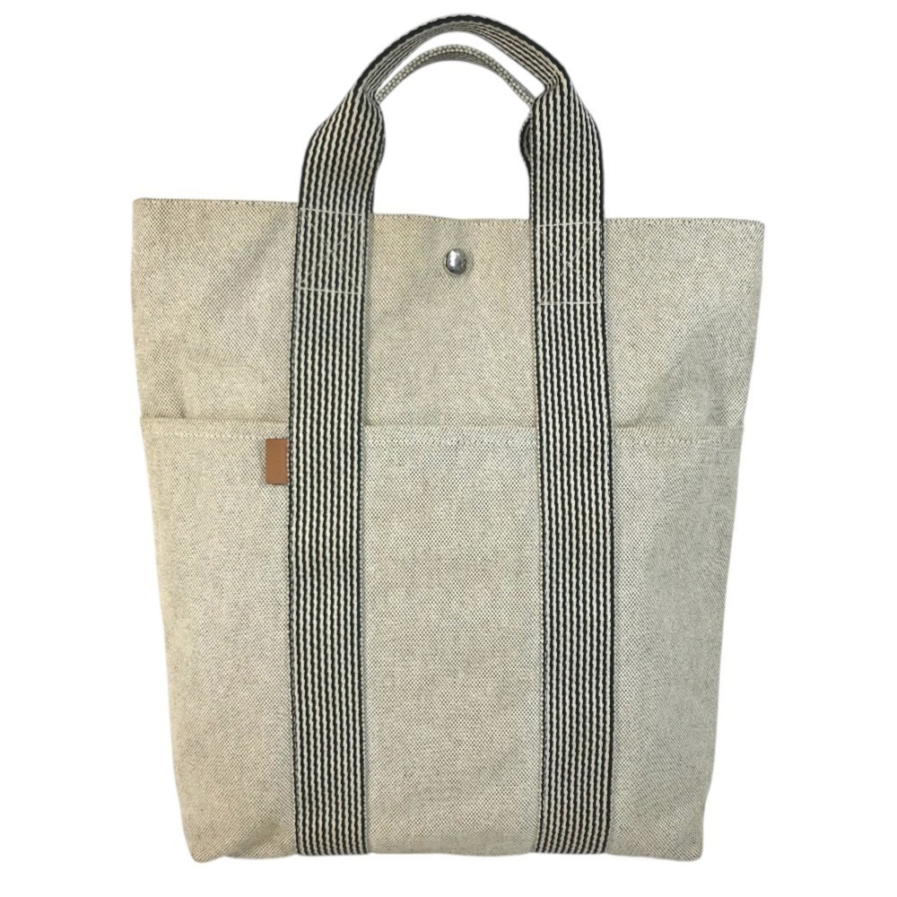 HERMES Fourre-Tout Cabas Tote Bag, Vertical Handbag, Canvas, Men's/Women's, B...